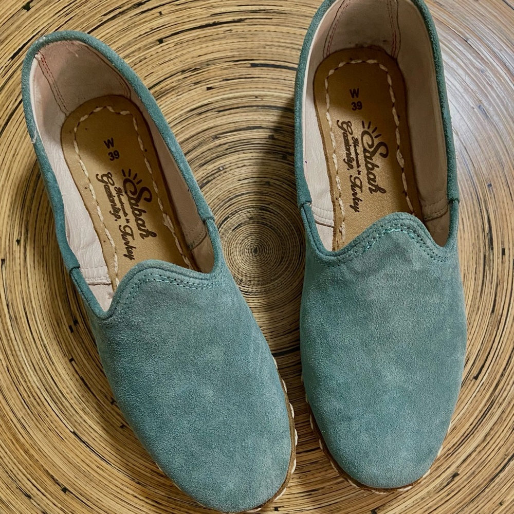 Sabah Teal Suede Classics sz 39, 7.5-8